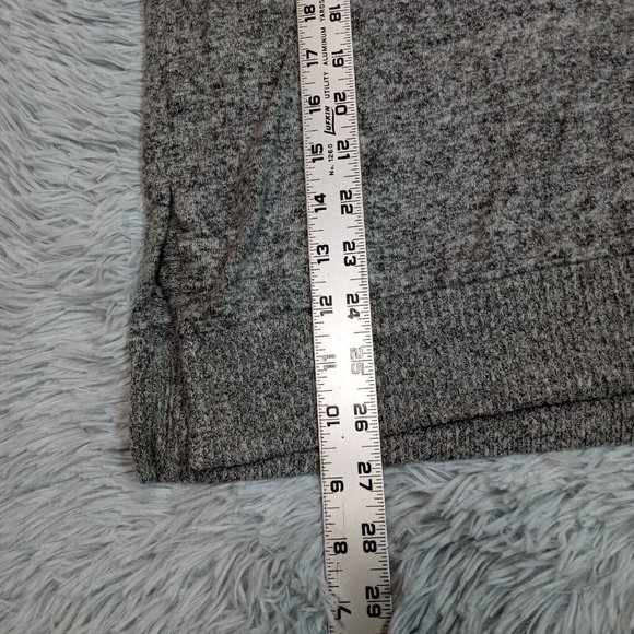 Lucky Brand Womens Sweater Gray S Marled V Neck Split Hem Lightweight Small - Picture 6 of 9